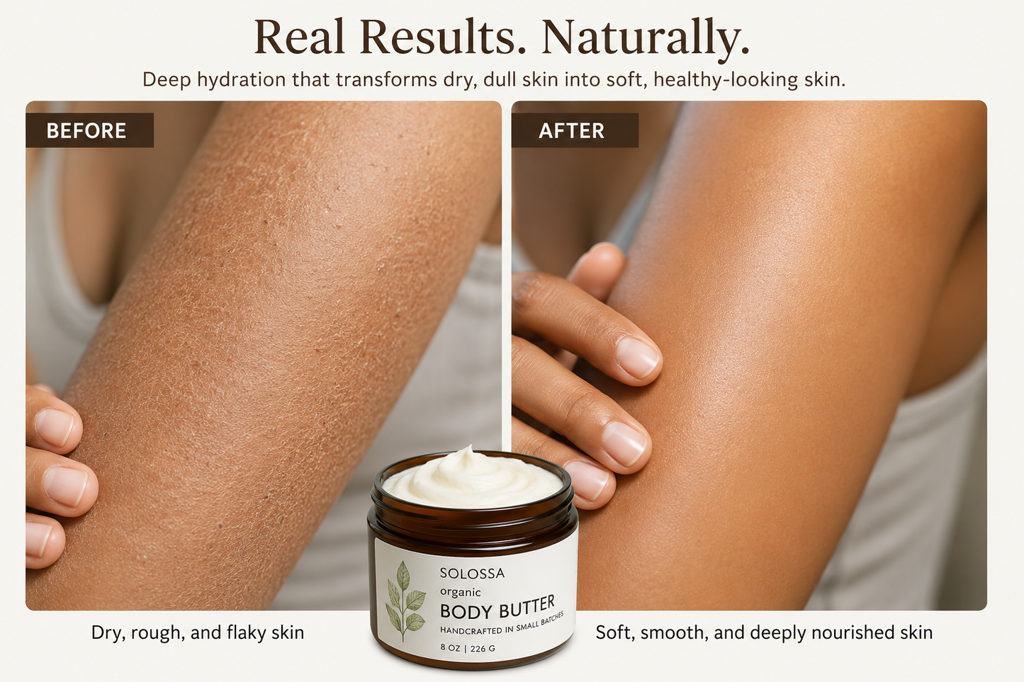Organic Body Butter for Dry Skin – Shea, Cocoa & Mango Butter